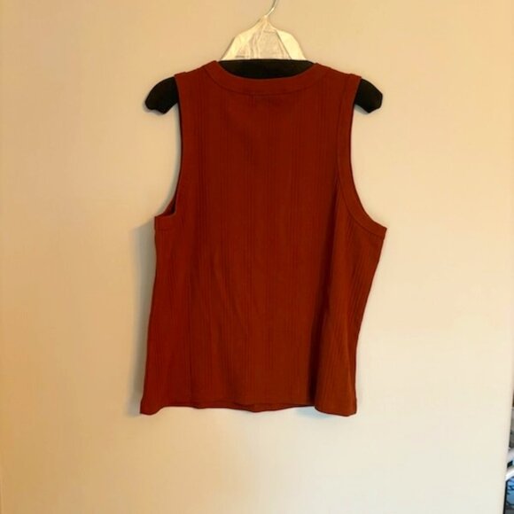*New with tags* Reitmans Burnt Orange Ribbed Sleeveless Top High Neck XL - Picture 2 of 6